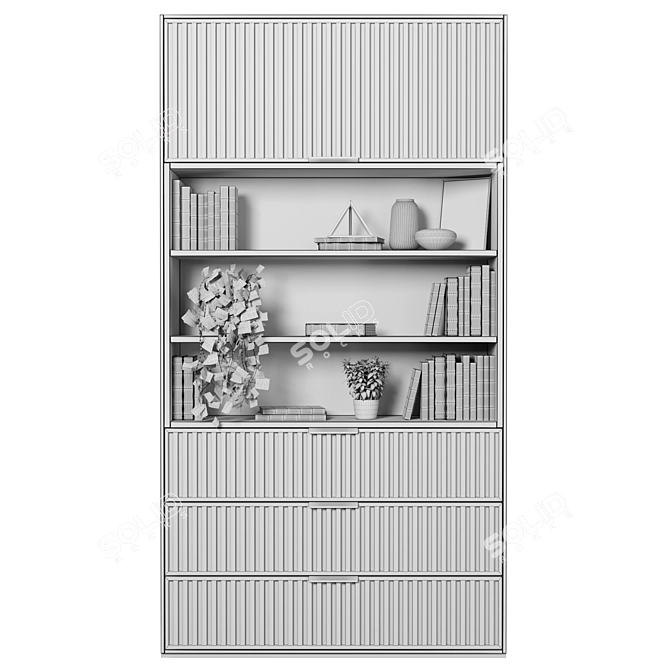 Adjustable Modular Bookshelf - High Quality Design 3D model image 5