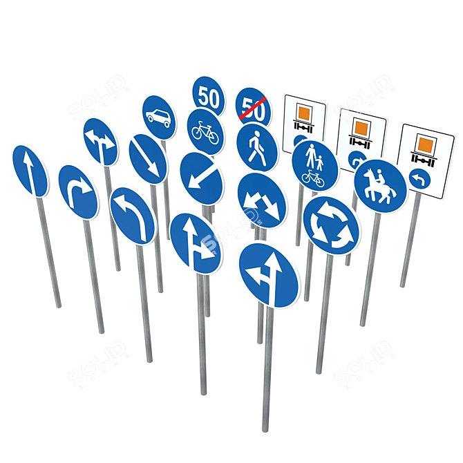 Mandatory Signs - Essential Safety Notices 3D model image 3