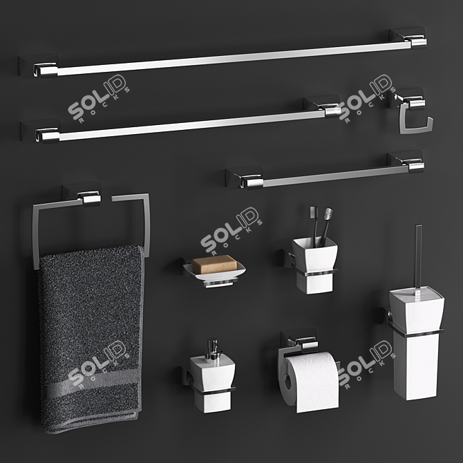 Elegant Bathroom Accessories: BERTOCCI Grace 3D model image 1