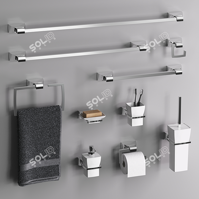 Elegant Bathroom Accessories: BERTOCCI Grace 3D model image 4