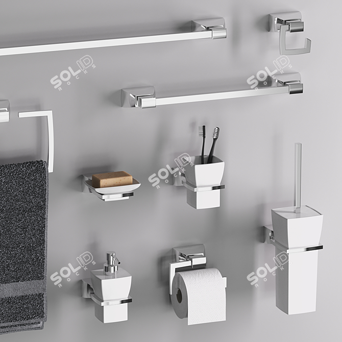 Elegant Bathroom Accessories: BERTOCCI Grace 3D model image 5