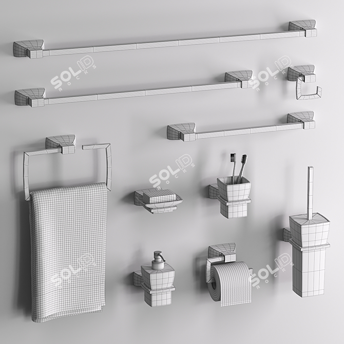 Elegant Bathroom Accessories: BERTOCCI Grace 3D model image 6