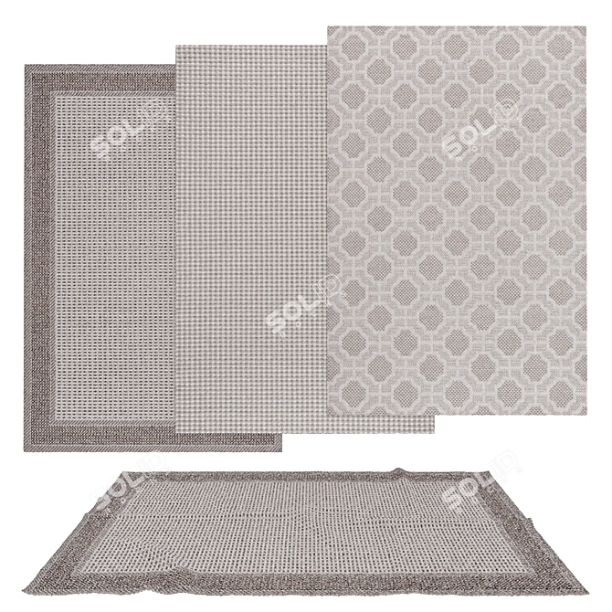 Versatile Set of 6 Rugs 3D model image 1