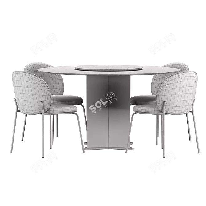 Elegant Stile Marble Dining Set 3D model image 3