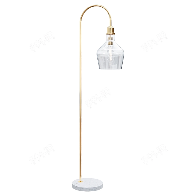 Tulip Drop Floor Lamp: Elegant Lighting Solution 3D model image 1