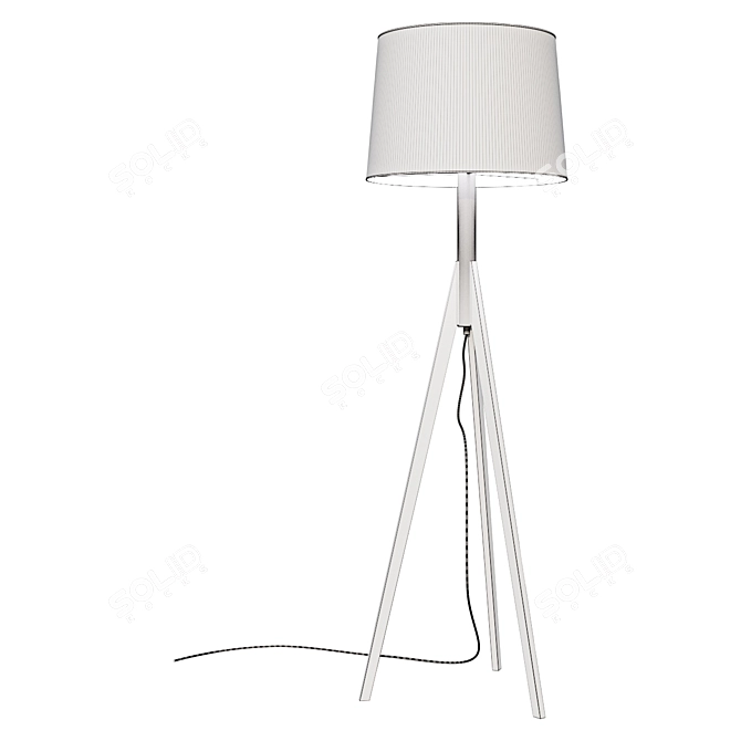 Sleek Tripod Floor Lamp 3D model image 2