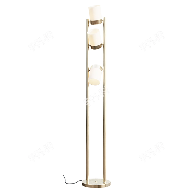 Stylish Triple Light Tower Lamp 3D model image 1