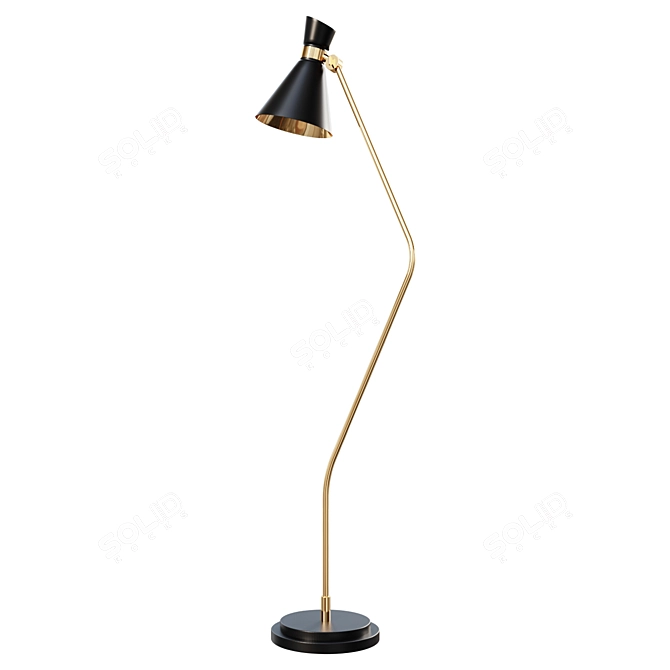 Sinuous Floor Lamp - Elegant and Stylish Illumination 3D model image 1