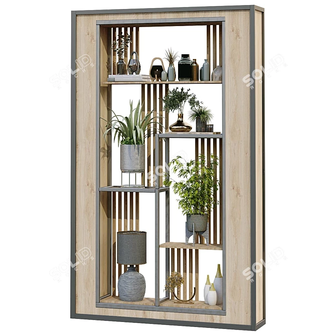 Green Vertical Interior Partition Set 3D model image 2