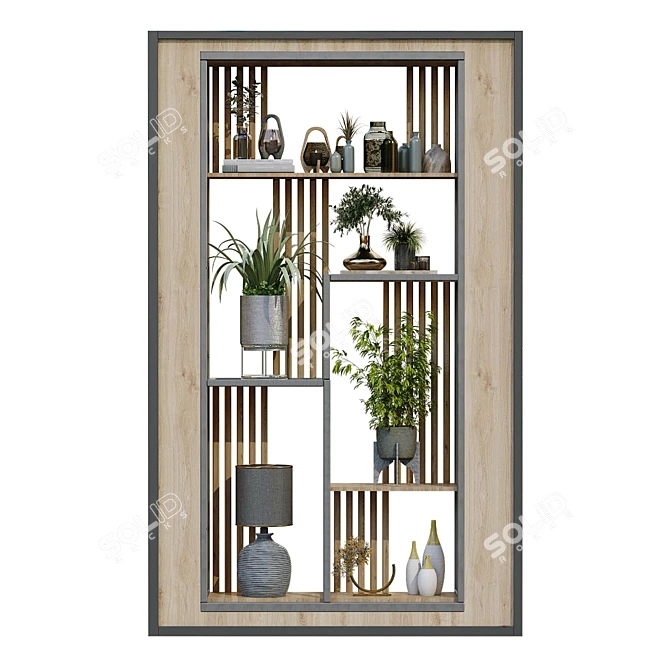 Green Vertical Interior Partition Set 3D model image 6