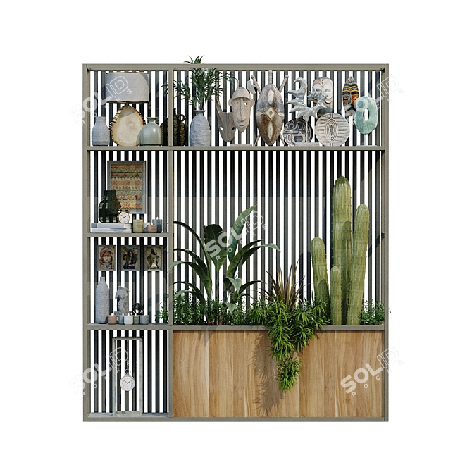 Green Oasis Vertical Room Divider 3D model image 5