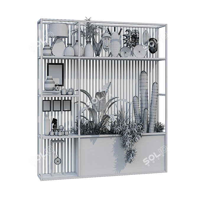 Green Oasis Vertical Room Divider 3D model image 6