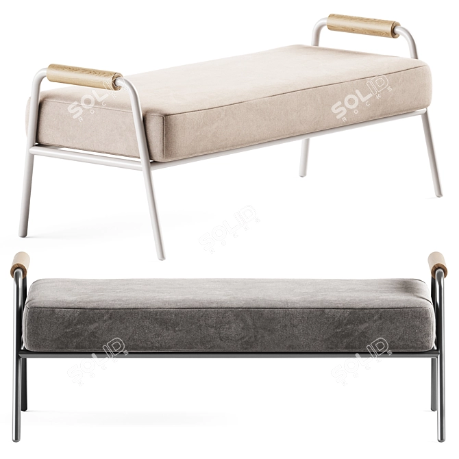 Elegante Outdoor Bench by Meridiani 3D model image 1