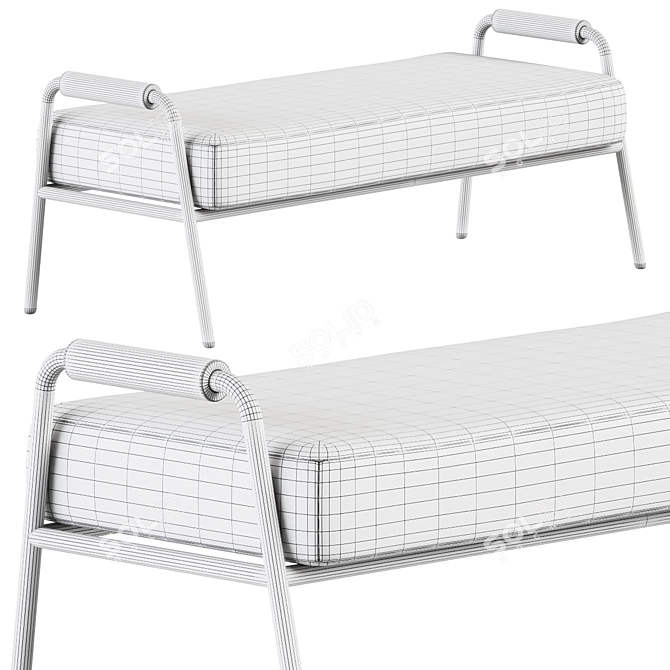 Elegante Outdoor Bench by Meridiani 3D model image 2