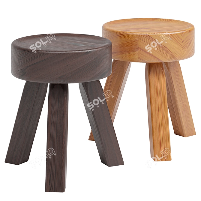 Frama AML Stool: Timeless Design, Pine 3D model image 1