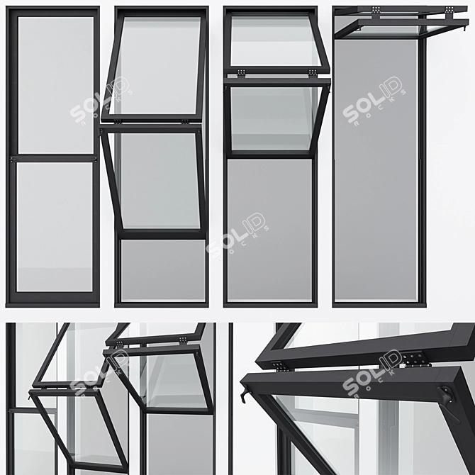 Sleek Aluminum Window 10: High Quality Renders 3D model image 1