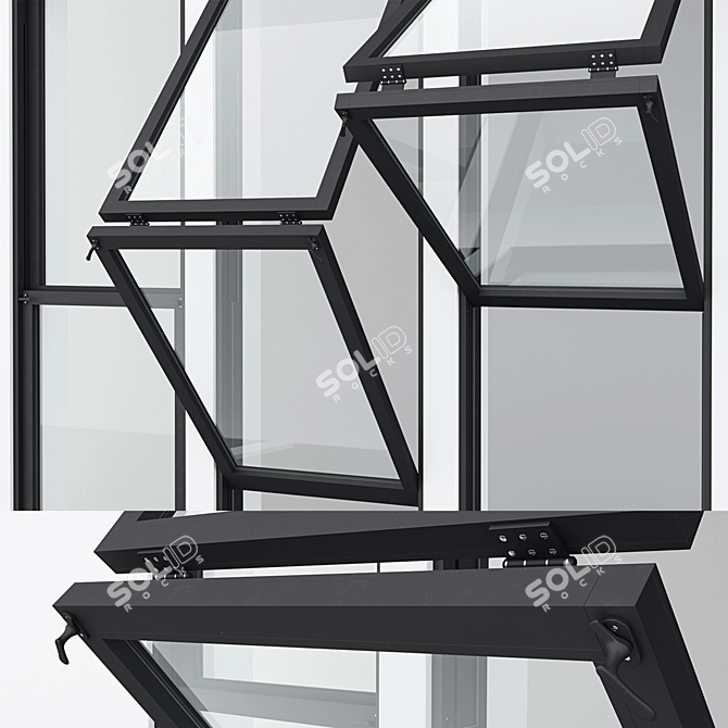 Sleek Aluminum Window 10: High Quality Renders 3D model image 2