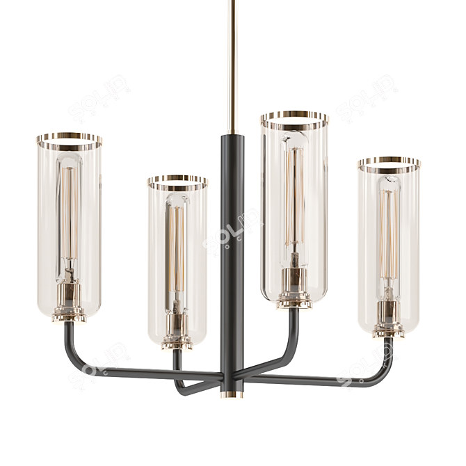 Elegant AEON Chandelier: A Radiant Addition 3D model image 1