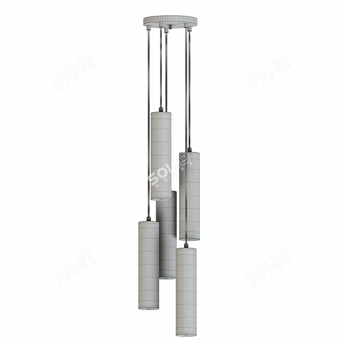 Elegant Marble Suspension Lamps 3D model image 2