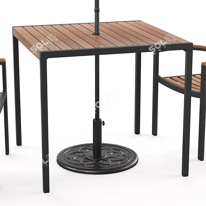 Outdoor Patio Bistro Set with Umbrella 3D model image 7