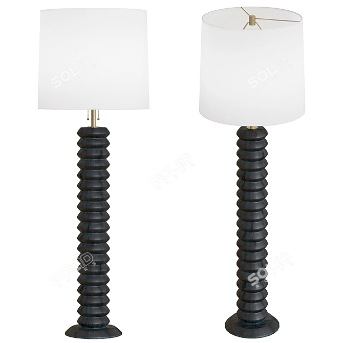 Regina Andrew Coastal Accordion Floor Lamp 3D model image 1