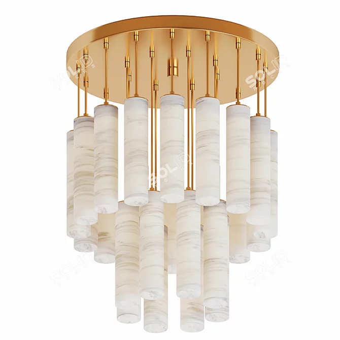 Marbled Elegance: Designer Suspension Lamps 3D model image 1