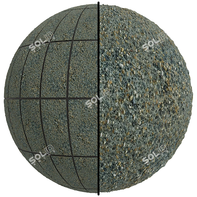 Exposed Aggregate Stone Covering | High-Resolution Texture | 2 Variations 3D model image 1