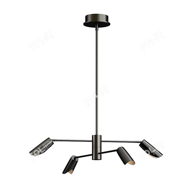 Modern 2-Tier LED Chandelier 3D model image 1