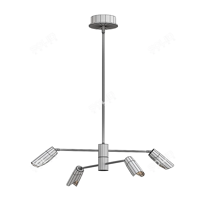 Modern 2-Tier LED Chandelier 3D model image 2