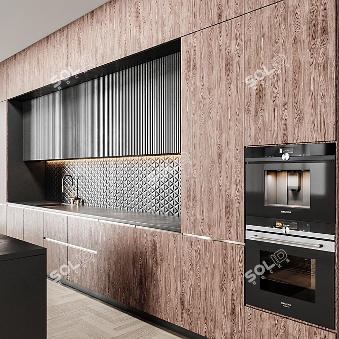 Sleek Kitchen Design 3D model image 3