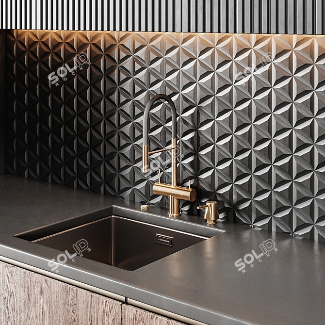 Sleek Kitchen Design 3D model image 4