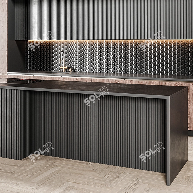 Sleek Kitchen Design 3D model image 6