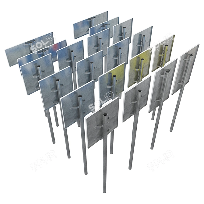 Service Signs Set - 600mm x 80mm x 2000mm 3D model image 4