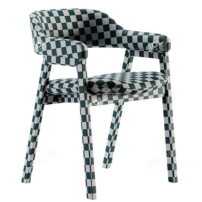 Elegant Savis Gray Dining Chair 3D model image 3