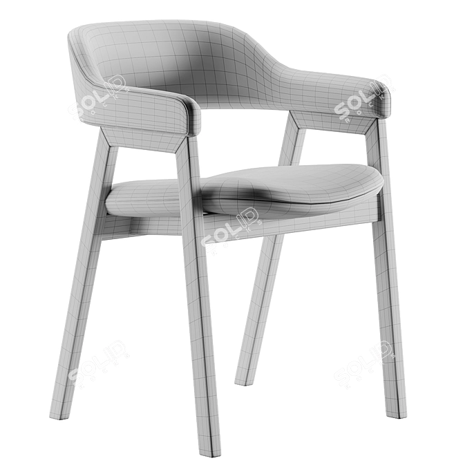 Elegant Savis Gray Dining Chair 3D model image 4