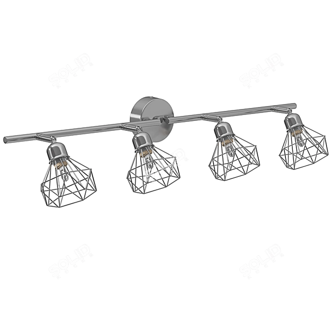 Modern 4-Light Metal Ceiling Lamp 3D model image 3