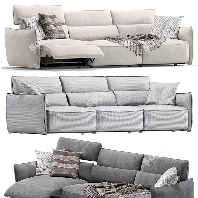 Natuzzi Supor Sofa: Reimagining Luxury 3D model image 7