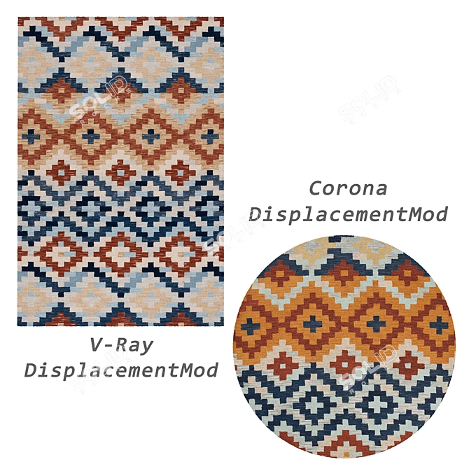 Versatile 3D Rug Set - V-Ray and Corona Compatibility 3D model image 4