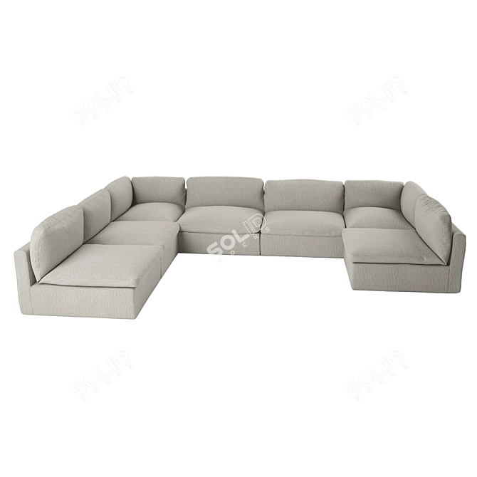 Mid-century Modern Zanotta Modular Sofa 3D model image 3