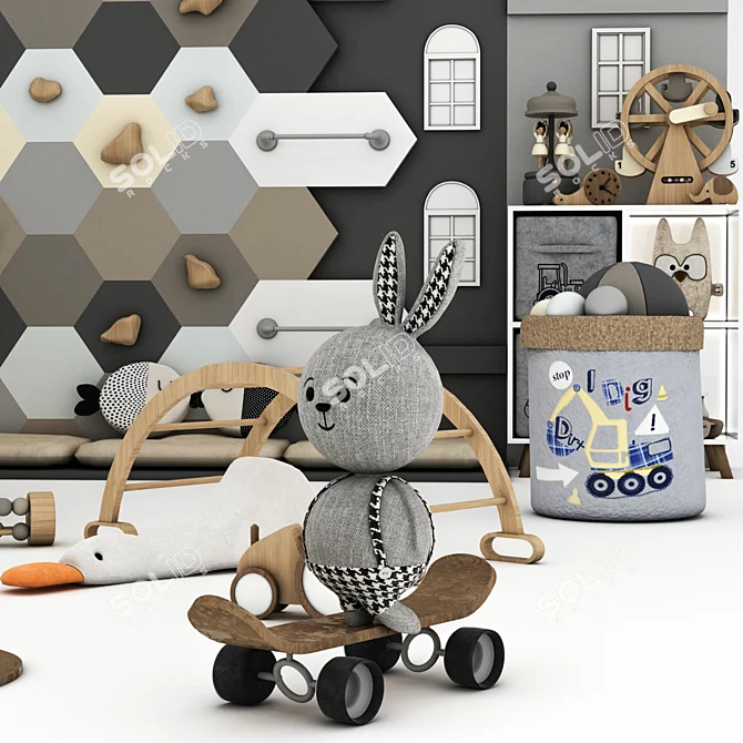 Playful Interiors: Toy & Furniture Set 3D model image 3