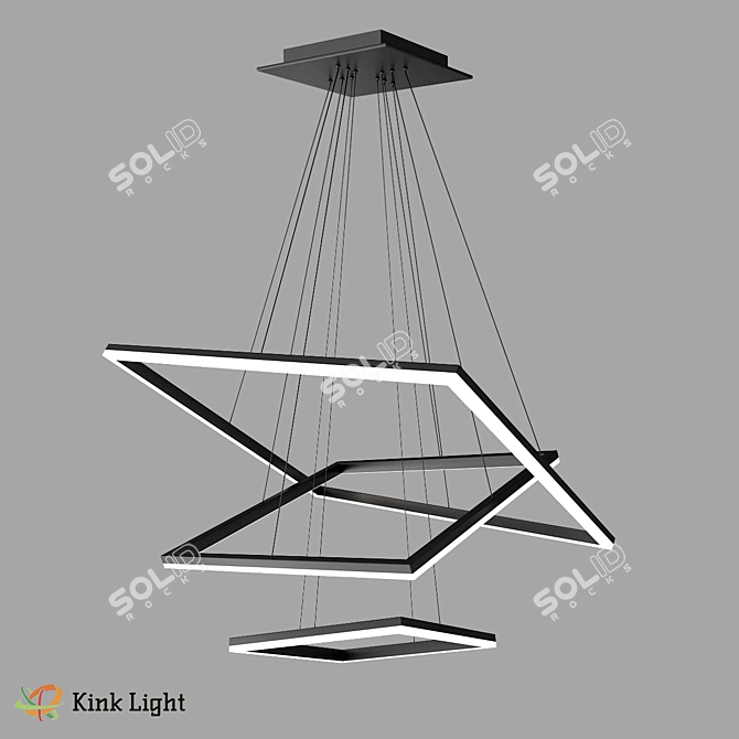 Black Altis LED Pendant: Stylish and Modern 3D model image 1