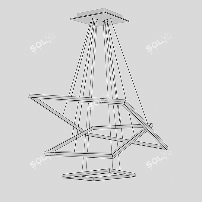 Black Altis LED Pendant: Stylish and Modern 3D model image 2