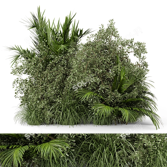 Lush Outdoor Bush Set 446 3D model image 1