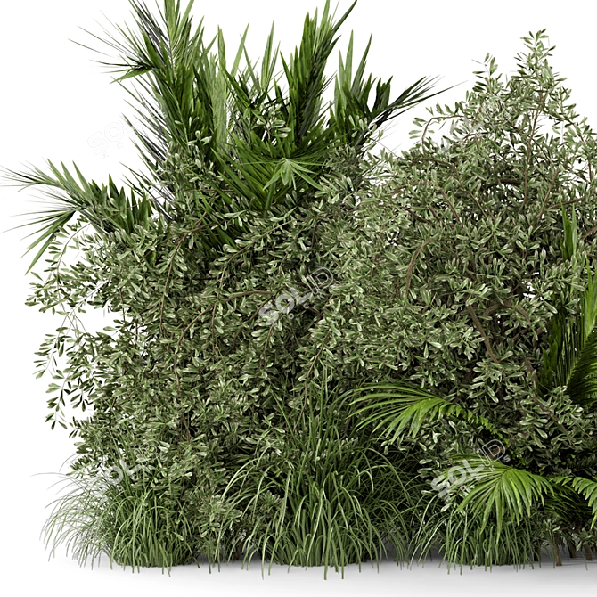 Lush Outdoor Bush Set 446 3D model image 3