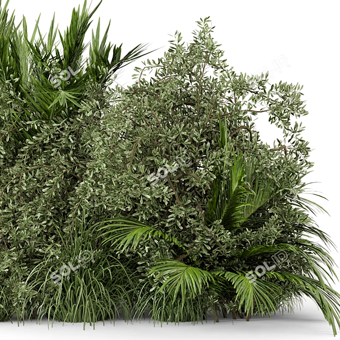 Lush Outdoor Bush Set 446 3D model image 4