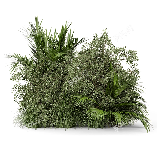 Lush Outdoor Bush Set 446 3D model image 5