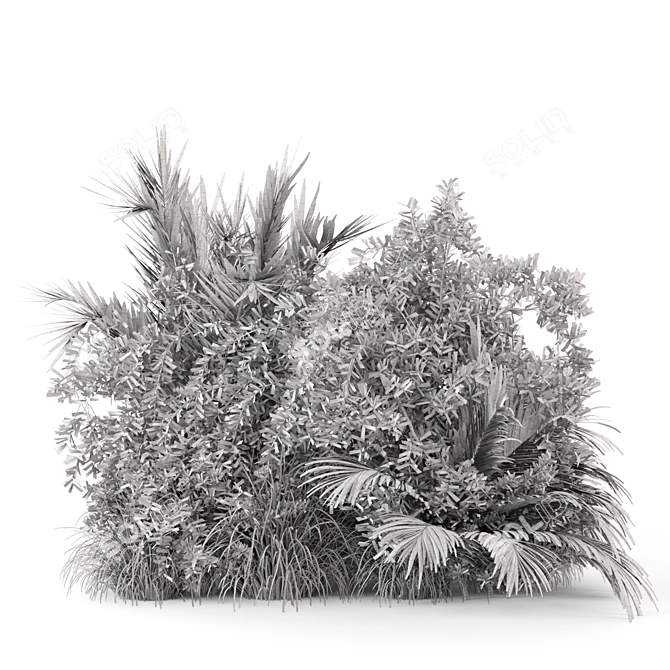 Lush Outdoor Bush Set 446 3D model image 7