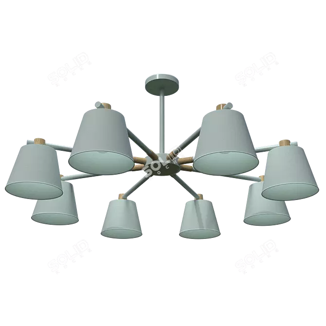 Scandinavian Style 8-Light Chandelier 3D model image 1