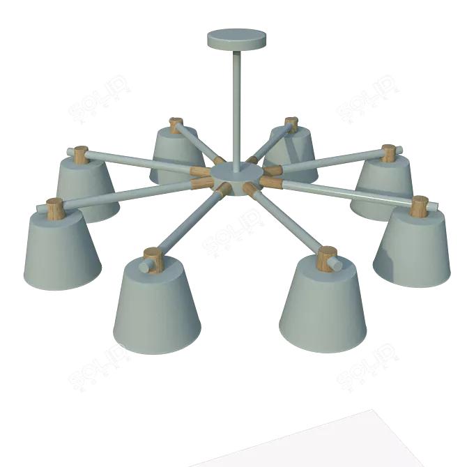 Scandinavian Style 8-Light Chandelier 3D model image 2