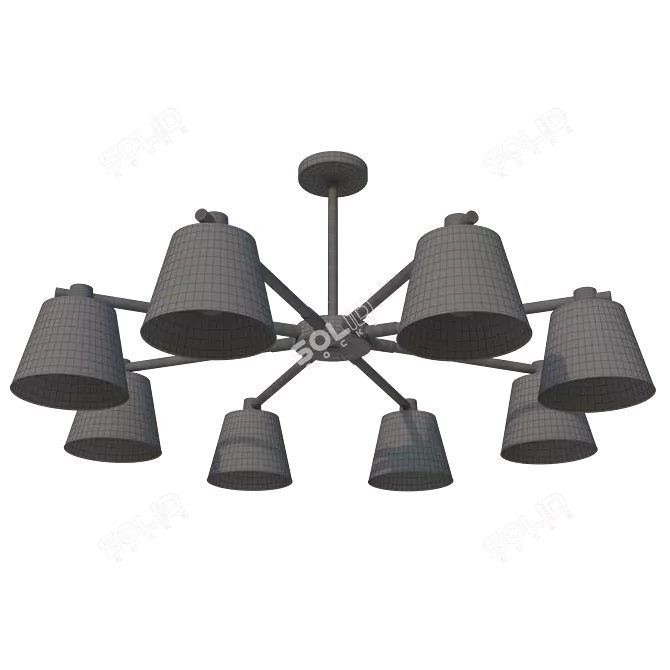 Scandinavian Style 8-Light Chandelier 3D model image 3